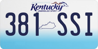 KY license plate 381SSI