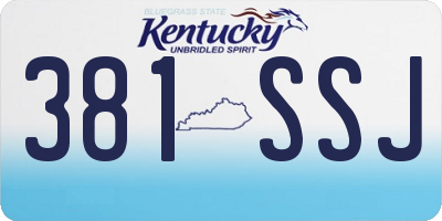 KY license plate 381SSJ