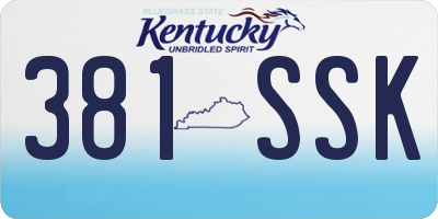 KY license plate 381SSK