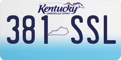 KY license plate 381SSL