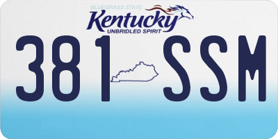 KY license plate 381SSM