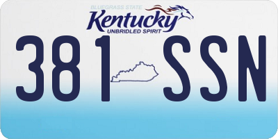 KY license plate 381SSN