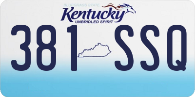 KY license plate 381SSQ