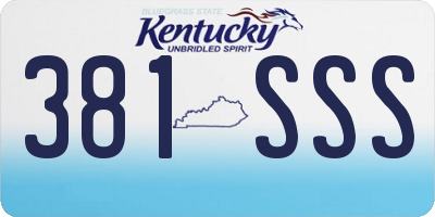 KY license plate 381SSS