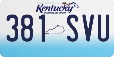 KY license plate 381SVU
