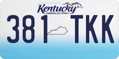KY license plate 381TKK