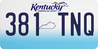 KY license plate 381TNQ