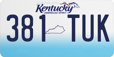 KY license plate 381TUK