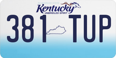 KY license plate 381TUP