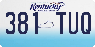 KY license plate 381TUQ