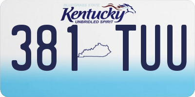 KY license plate 381TUU