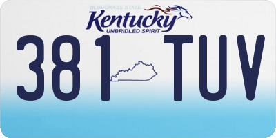 KY license plate 381TUV