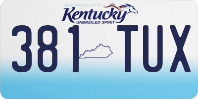 KY license plate 381TUX