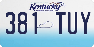 KY license plate 381TUY