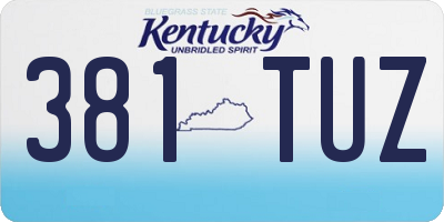 KY license plate 381TUZ
