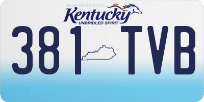 KY license plate 381TVB
