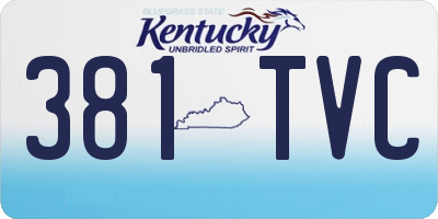 KY license plate 381TVC