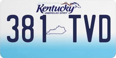KY license plate 381TVD
