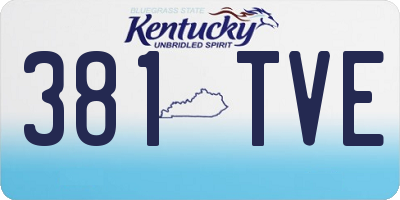 KY license plate 381TVE