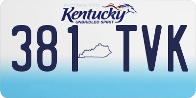 KY license plate 381TVK