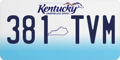 KY license plate 381TVM