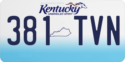 KY license plate 381TVN