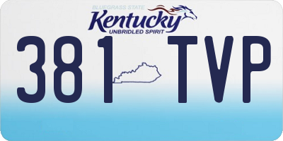 KY license plate 381TVP