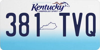 KY license plate 381TVQ