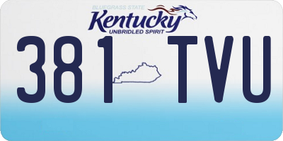 KY license plate 381TVU