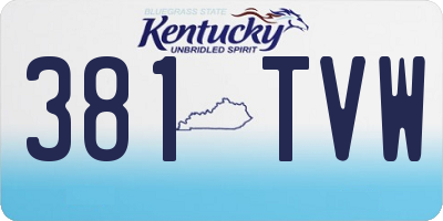 KY license plate 381TVW