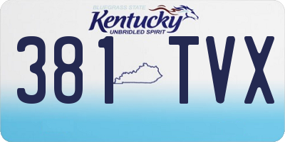 KY license plate 381TVX