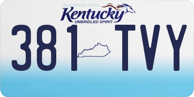 KY license plate 381TVY