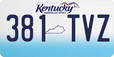 KY license plate 381TVZ