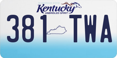 KY license plate 381TWA