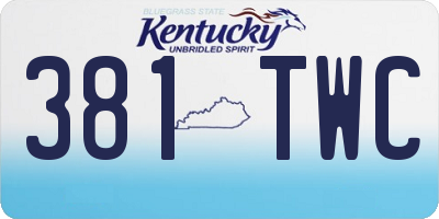 KY license plate 381TWC
