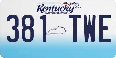 KY license plate 381TWE