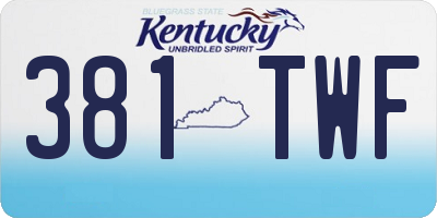 KY license plate 381TWF