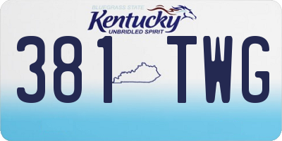 KY license plate 381TWG