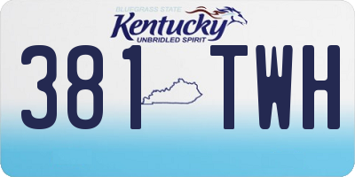 KY license plate 381TWH