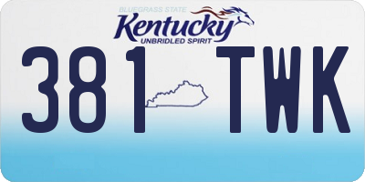 KY license plate 381TWK