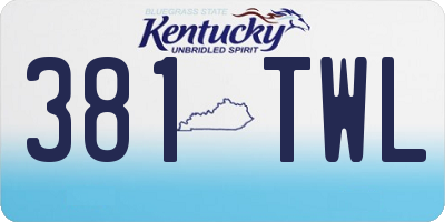 KY license plate 381TWL