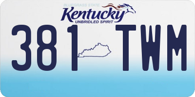 KY license plate 381TWM