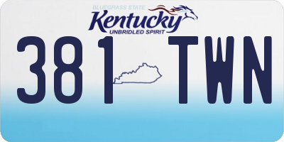 KY license plate 381TWN