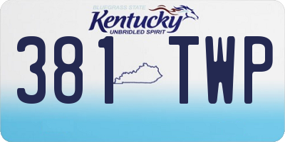 KY license plate 381TWP