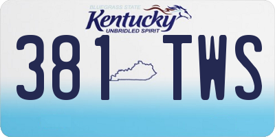 KY license plate 381TWS