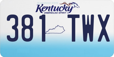 KY license plate 381TWX