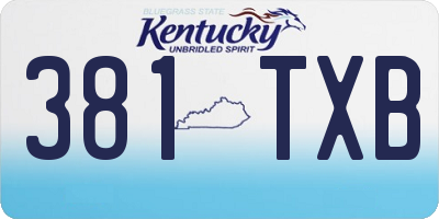 KY license plate 381TXB