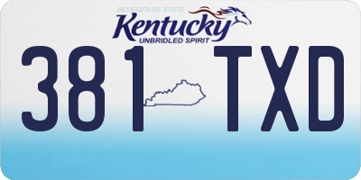 KY license plate 381TXD