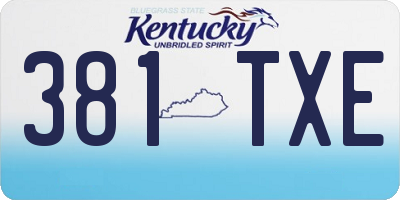 KY license plate 381TXE