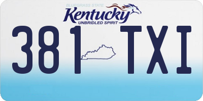 KY license plate 381TXI